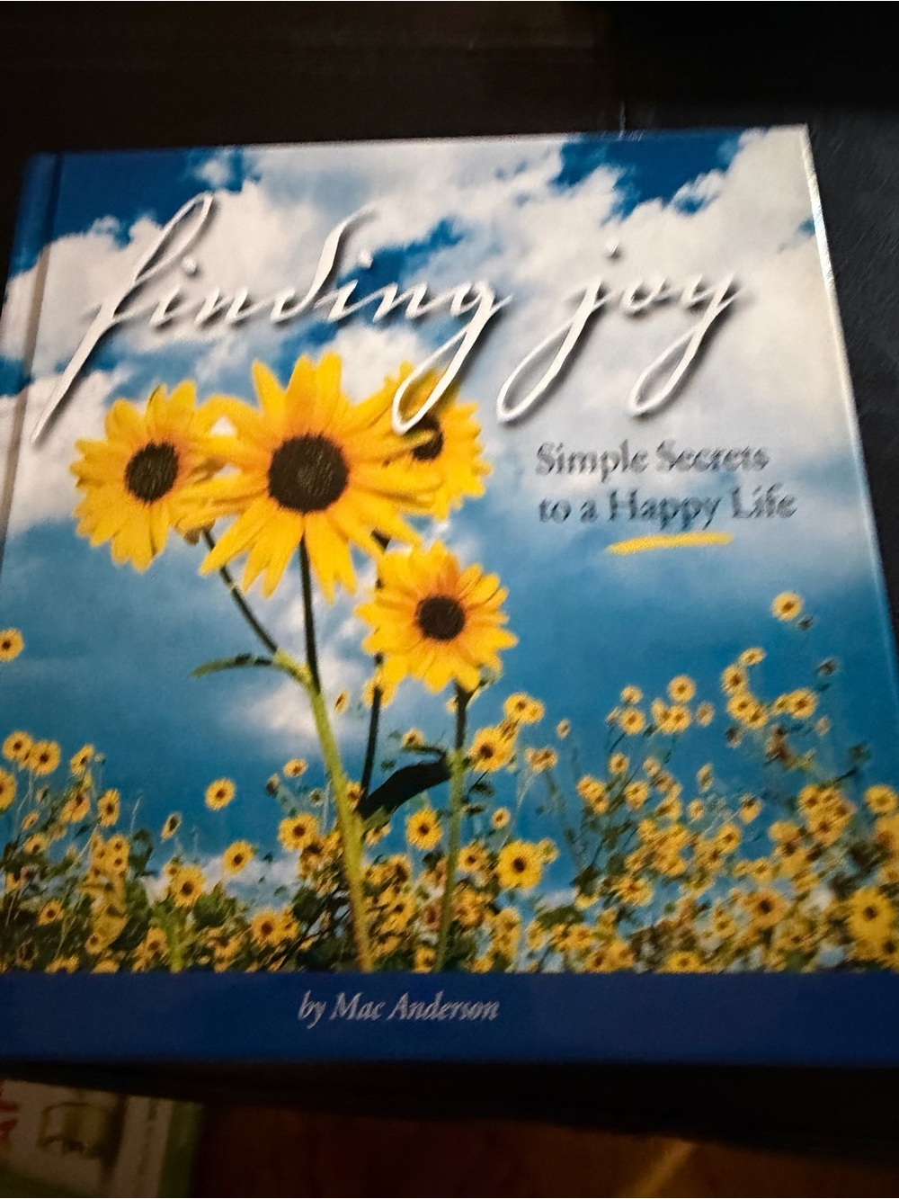 Finding Joy by Mac Anderson — Blue & Yellow Decorative Coffee Table Book